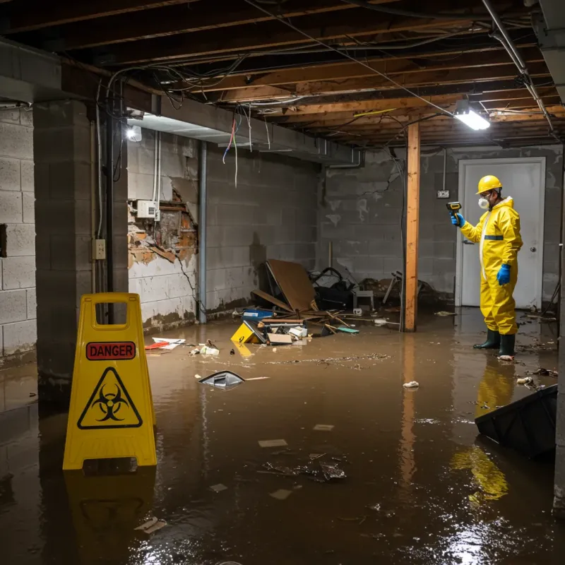 Flooded Basement Electrical Hazard in Fairfax, VA Property