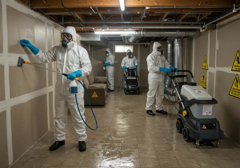Basement Moisture Removal and Structural Drying process in Fairfax, VA